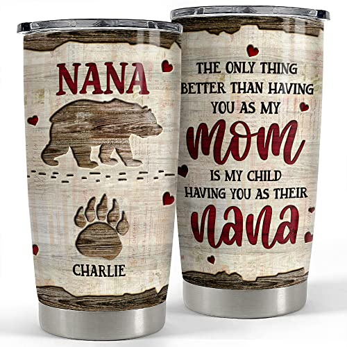 Edelstahlbecher Isolierter Trinkbecher Auslaufsicher Thermobecher Für Freund Männer Weihnachten 590 Ml Personalisierter Nana-Bär-Trinkbecher, Individuell Gestaltbar Für Kinder