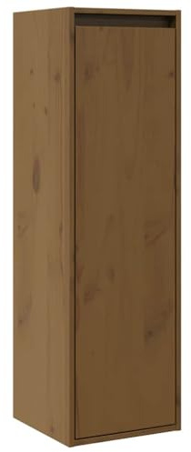 Runheo Wandschrank Honigbraun 30x30x100 cm, Massivholz Kiefer, Hängeschrank für Bücher, Sammlerstücke, Wandregal, Floating Shelf Design