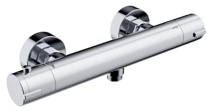 Rainsworth Thermostatic Shower Mixer Bar Wall Mounted Zinc Alloy Chrome | Shower Mixer Tap with Anti-Scald Control Valve, Bathroom Shower Tap