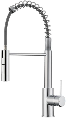 Wasserhahn Küche Chrom Mit Herunterziehbare Brause, Küchenarmatur | 360° Drehung, Armatur Küche mit Zwei Wasserstrahlarten, Einhebel-Spültischarmatur,Heißes und kaltes Wasser, Edelstahl