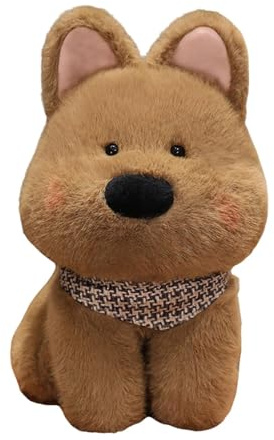 Qectial Westie Hundespielzeug, Kuschelige, Weiche Und Waschbare Welpenpuppe, Stofftier für Erwachsene Und Kinder, Geburtstagsgeschenk, Braun 35cm