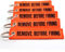 Remove before Feuern Schlüsselanhänger – Neon Orange/Schwarz – 5 X