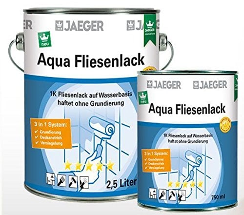 Jaeger Aqua Fliesenlack für Wandfliesen, seidenmatt (750 ml, grafite (dunkelgrau0702))