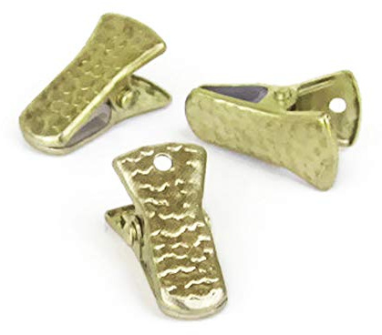 Metal Bulldog Clips for ID Badge Holders Lanyards Jewelry - Mini Alligator Grip Style (Gold Pack of 20)