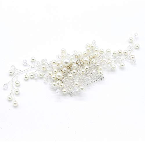 Xinlie Hochzeit Haarkamm mit Strassbesatz Brautschmuck Haare Perlen Haarschmuck Hochzeit Braut Kopfschmuck Haarschmuck für Braut und Brautjungfer