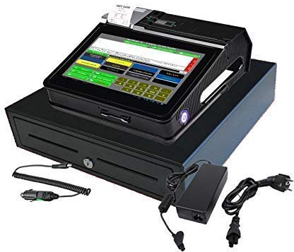 10 All-in-One MINI Kasse für Einzelhandel und Lieferservice: Kiosk, Imbiss, Zeitungskiosk, Laden: Terminal, Bondrucker, Kundenanzeige, Kassenlade. KassenSichV, TSE-Konform