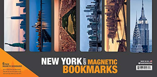 Psaris Productions Set mit 6 großen New York Magnet-Lesezeichen mit weicher seidig-glatter Beschichtung #2 Hergestellt in den USA