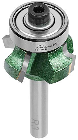 R1/R2/R3 Woodworking Milling Cutter 4 Teeth Trimming Cutter Edge Trimmer Router Bit Tungsten Steel for Trimming After Edge Banding(1/4 * R3)