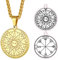 FaithHeart Pendentif Salomon Or,Collier Talisman Clé de Salomon Acier Inoxydable,Médaillon Sceau de Mercure Mercredi,Bijoux Amulette de Protection pour Hommes et Femmes