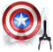 Swords and more Captain America Schild – Premium Film Repliken 1:1 Volle Größe Captain America Schild Metal mit Ausstellungsständer für Captain America Kostüm & Rollenspiel