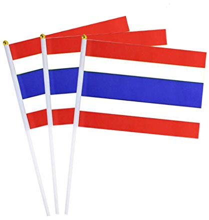 Thailand-Flagge, klein, Mini-Handflaggen, Dekoration, 1 Dutzend (12 Stück)