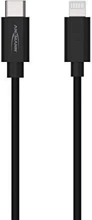 ANSMANN Câble USB-C vers Lighting spécial appareils Apple (1 pce) – Câble de recharge rapide Power Delivery 1 m – Câble de données d'une vitesse de 480 Mbps compatible iPhone, iPad, AirPods, etc.