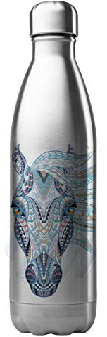Bouteille Gourde Isotherme Acier INOX 500 ML imprimé Illustration Cheval G1192