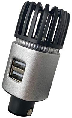MCalle Purificador de aire para coche, ionizador dual USB, color plateado mate