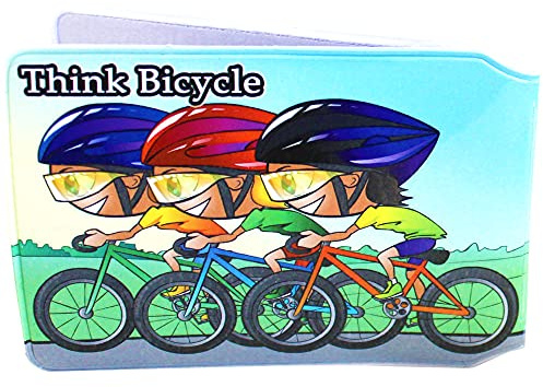 (80+ Designs) Bus Pass Wallet Credit Travel Rail Ticket Card Holder for Oyster Zip Business ID Card - Bifold - Party Bag Gift School Leaver (Think Bicycle Cartoon)