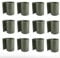 TerraGala 12er Pack Rattan Sichtschutz-Streifen, Sichtschutz für Stabmattenzaun, Flechtoptik, inklusive Befestigungsclips (12, Grün), 255 cm x 0,4 cm x 19 cm