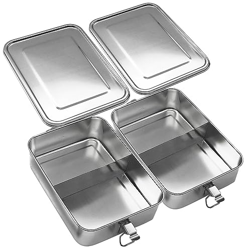 2 lunchboxes 800 ml en métal avec parois de séparation [Rosenstein & Söhne]