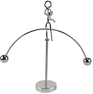 KIZQYN Table Desktop Decor Double Dance Balance Pendulum Gymnastics Little Iron Man Decoration Desktop Decoration Crafts Newton Pendulum Balance Ball Statue Ornament