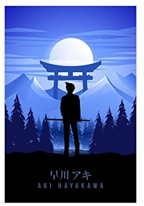 FISH DRAGATE Anime Aki Hayakawa Chainsaw Man 2 Leinwand-Poster, Schlafzimmer, Dekoration, Sport, Landschaft, Büro, Zimmer, Dekoration, Geschenk, ohne Rahmen, 20 x 30 cm