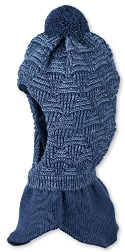 Sterntaler Unisex Kinder Schalmütze Kleinkinder Schalmütze Strick Rautenmuster, mittelblau, 47