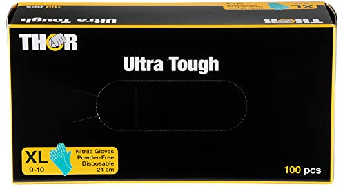 ABENA | THOR Ultra Tough 100 Stück (Größe XL) | Grüne Nitrilhandschuhe mit hohem Schutz | Komfortable Einmalhandschuhe zum Kochen Putzen uvm | Einweghandschuhe ohne Puder | Latexfreie Handschuhe