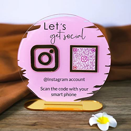 Acryl Custom QR Code Zeichen 3D Social Media Zeichen Personalisierte Cashapp qr Code Aufkleber Venmo Instagram Facebook Business Scan zu zahlen Zahlung Schilder Board für Store