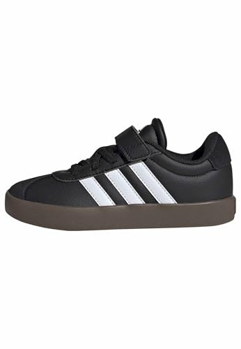 Adidas Unisex-Kids VL Court 3.0 Elastic Lace, Black/White/Black, 3