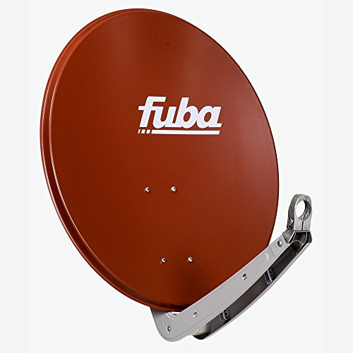 Fuba DAA 650 R Aluminium Satellitenschüssel 60/65cm rot - Sat-Antenne/Sat-Spiegel mit stabilem Doppeltragarm, LNB-Halterung aus Alu Druckguss, rostfrei und langlebig, hohe Schlechtwetterreserve