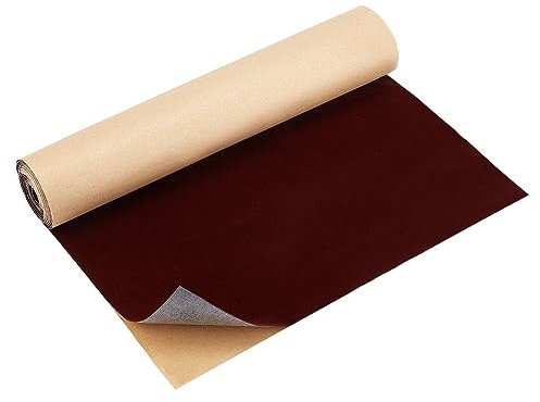 BENECREAT 40cmx3m Marrón Autoadhesivo Terciopelo Flocado Hoja Rollo de Tela de Terciopelo Forro de Cajón para Decoración de Joyeros 0.6mm de Espesor