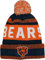 NFL Mütze für Kinder, Jugendliche 8–20, Einheitsgröße, Team-Farbe, Primär-Logo, offizielles Sport-Tech-Strick, kaltes Wetter, Fußball-Bommelmütze, Chicago Bears, Einheitsgröße