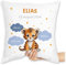 Kissen 40x40 Zierkissen - Geschenk personalisiert mit Geburtsdaten I Geschenke zur Geburt Daten - 40 x 40 cm - Weiß - personalisierte Babygeschenk Geburtsgeschenk Namen, uhrzeit, bezug