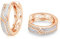 ZIPPICE Opal Ohrringe Damen 925 Sterling Silber Creolen Klein Roségold Zirkon Schmuck - Weiß Opal Geschenke für Frauen Ehefrau Mädchen 15mm