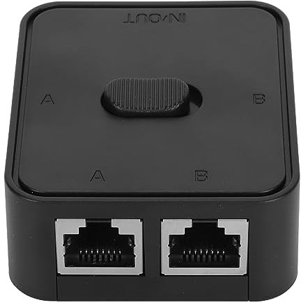 Topiky RJ45 CAT6 2 Ports Gigabit Netzwerk Switch, 2 Ports Netzwerk Switch Splitter Auswahl Hub, 2 in 1 Out Netzwerk Tastendruck Splitter Switch, 1 in 2 Out Netzwerk Switch ohne Strom