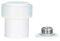 EVI Herrajes | White Door Stop | Ø24x35mm | Floor Mounted | White Lacquered Stainless Steel | Silicone Protection | Includes Screw + Fastening Plug | Model I-18124X35-BBL