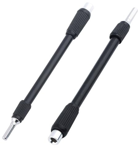 2pc Flexible Extension Bar Hex Shank Socket for 4mm Screwdriver Bits Holder | Magnetic Shaft, Quick Change, Drill Bit Holder