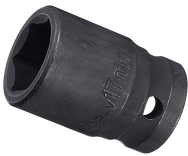 CoCud Deep Impact Socket, 1/2 Inch Drive 17mm Socket Size, CR-V 6-Point Metric Deep Sockets - (Applications: for Remove Tighten Hex Head Bolts Nuts)