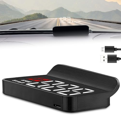 Auto Head Up Display, Head up Display für die Autoscheibe, Auto GPS-Tachometer, Anzeige von Geschwindigkeit und Zeit, Kann an der Windschutzscheibe Montiert, für Alle Fahrzeugmodelle