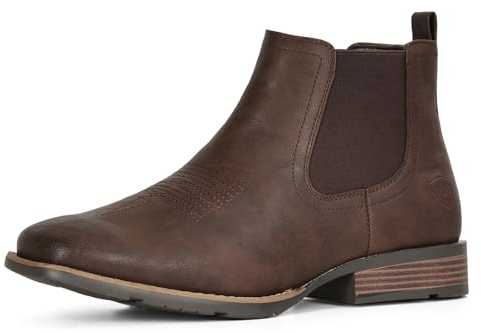 IUV Cowboy Boots For Men Ankle Boots Western Boot Casual Dress Slip On Chelsea Men Shoes