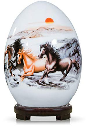 CONGRUI Eiförmige Vase, Keramik-Dekoration, Wohnzimmer-Dekoration, Zuhause, klein, kreativ, TV-Schrank, Basteln (das Pferd ist erfolgreich)