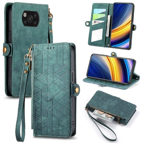 Rfvzubemok Kompatibel mit Sharp Aquos R6 Hülle,Kompatibel mit Sharp Aquos R6 Flip Stand PU Leder Kartenhalter Handyhülle Green