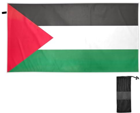 CHIFIGNO Übergroße Strandtücher mit Palästina-Flagge, 180 x 78 cm, leicht, schnell trocknend, verstaubar, Strandtuch, niedliches Badetuch, Badetuch für Erwachsene, Damen, Herren