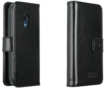 caseroxx Étui de protection à rabat en cuir synthétique pour Nokia 225 4G (2024) - Avec compartiment pour cartes et support en TPU - Noir