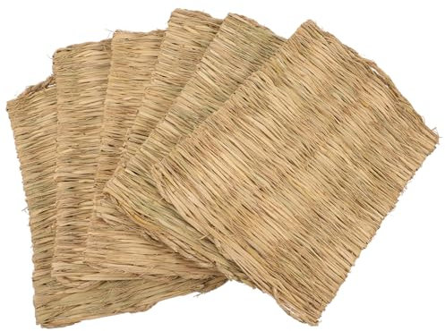 Happyyami 6pièces Tapis Herbe Naturelle pour Coop à Poules Et Matelas pour Tapis De Nidification Herbe Tressée pour Animaux De Compagnie