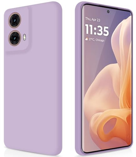 GiiYoon Coque pour Motorola Moto G85 5G Case en Silicone, Etui de Protection Antichoc Etui Housse Silicone Ultra-Mince avec Couche Intérieure en Fibre et Protection pour Caméra, Violet