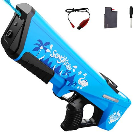 UTIJFOY elektrische Wasserpistole Spielzeug, automatische Absaugung, manueller und automatischer Dual-Modus, modulare Batterie, Super Jet Power, Sommer Strand Schwimmbad Spielzeug (blau)