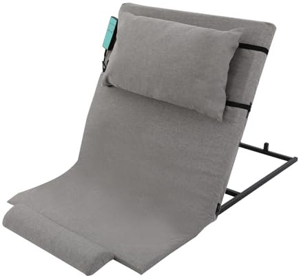 Akuoyiexemye 50W Elektrisch Verstellbare Bettlehne, Rückenstütze Bett Verstellbar 2-80º Max Tragfähigkeit 300kg, Medizinische Bettstütze für Nacken Kopf und Lendenwirbelstütze (Grau)