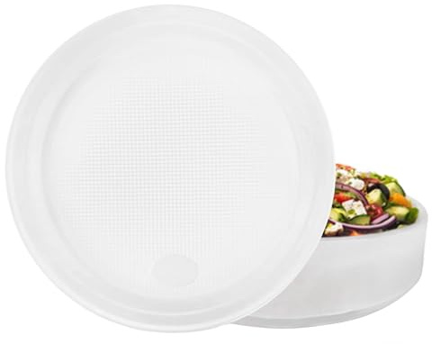 RAGO® Plastikteller 20 Stück Teller Set I Plastikteller Mehrweg Ø22 cm I Plastik Teller Wiederverwendbar Kunststoffteller I Partyteller Partygeschirr Plastikgeschirr BPA-frei