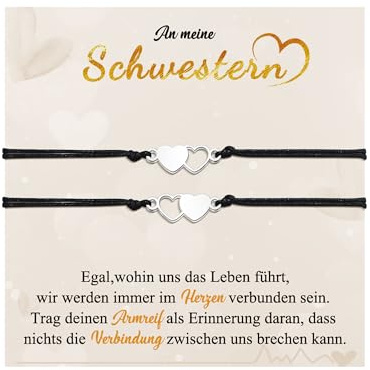 CheersLife 2/3/4/5 Stück Freundschaftsarmbänder, Schwester Geschenk | Geschenk Schwester Geburtstag Herz Armband Damen Freundin, Beste Freundin Geschenke, Geschenke für Mädchen Weihnachten