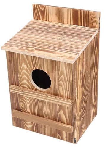 Krmoau Eulenbox, Eulennistbox | Holzeulennistkisten für Außenseiter | Großes Vogelhaus, einfache Montage, kreisförmige Öffnung, handgefertigter Schutz für Kestrel -Vögel