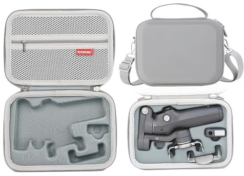WOKEMA Father&I Gimbal Osmo Mobile 7P /7 Stabilizer Accessories Only (Carry-ing) Protective Case Box Hard Storage Bag Holder for DJI Osmo Mobile 7 Pro/7 Counter Weight Crossbody&Two Way Zipper, Grey